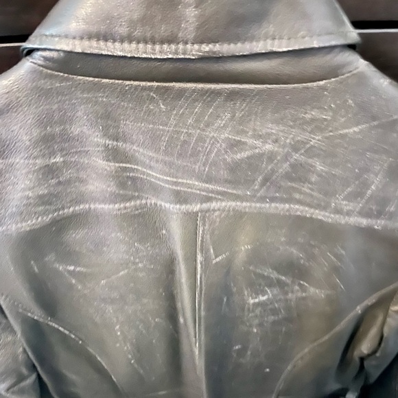 Long vintage leather jacket - Picture 4 of 8